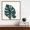 Pink Shadow (Monstera leaf) by Niya Christine 16-in. W x 16-in. H. Canvas Wall Art Print Framed in Gold